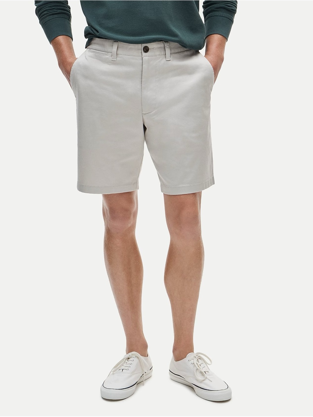 J. Crew 9” Stretch Chino Shorts in Stone 32” Waist Smart Preppy Minimalist